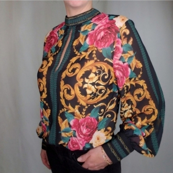 Jealous Tomato Floral Print Long Sleeve Bikini Bottom Bodysuit - Picture 4 of 7